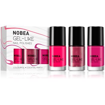 NOBEA Day-to-Day 3-Piece Gel-like Nail Polish set set de lacuri de unghii Cocktail Party - imagine 2